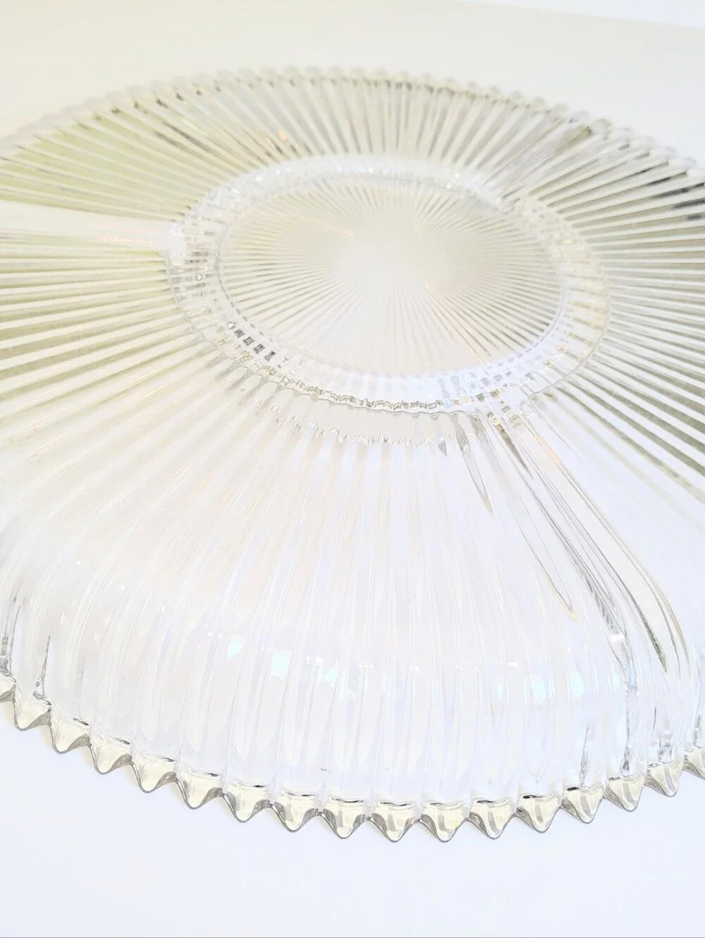 NIB Vintage 1980s Mikasa Crystal Diamond Fire Divided Serving Platter 14 Inch